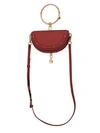 Chloé Nile Leather Half Moon Minaudiere In Dahlia Red