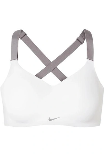 Nike Studio Dri-fit Stretch Sports Bra In White