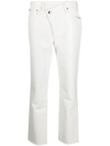 Agolde Criss Cross Straight-leg High-rise Recycled Leather-blend Trousers In White