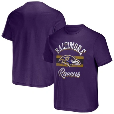 Nfl X Darius Rucker Collection By Fanatics Purple Baltimore Ravens Stripe T-shirt