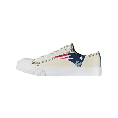 Foco Cream New England Patriots Low Top Canvas Shoes
