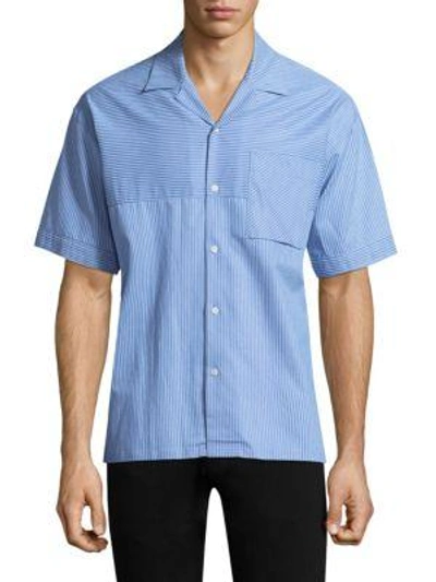 P.l.c. Button-front Bowling Shirt In Sky Blue