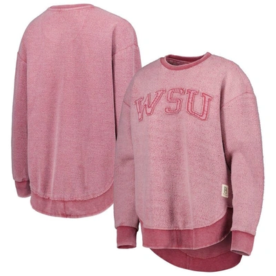 Pressbox Crimson Washington State Cougars Ponchoville Pullover Sweatshirt