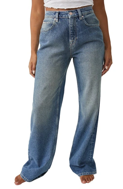Free People Tinsley High Waist Baggy Jeans In Hazey Blue