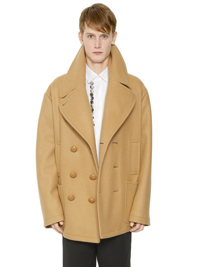 Jw Anderson Oversize Wool Cloth Peacoat In Camel | ModeSens