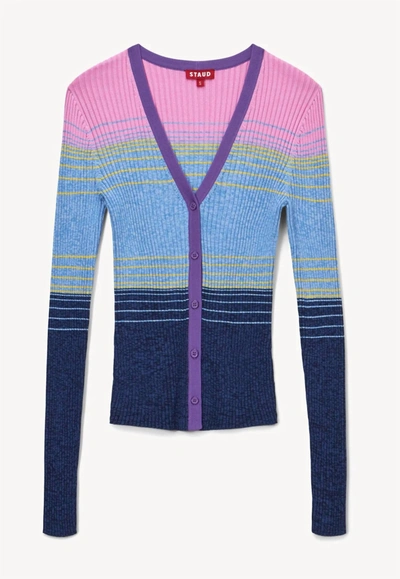 Staud Women's Cargo Ribbed Colourblocked Cardigan In Multi