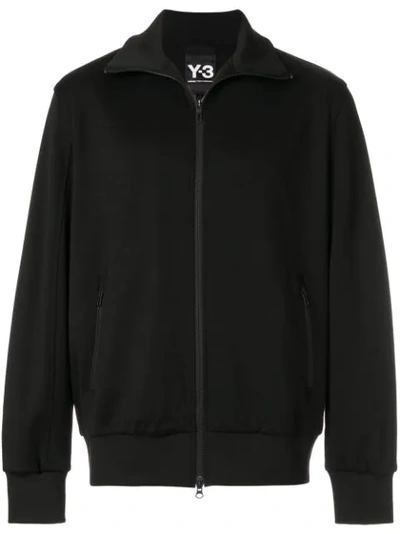 Y-3 Logo-print Zip-through Jersey Tracksuit Top In Black