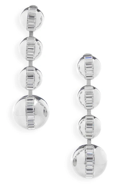 Saint Laurent Mirror Drop Earrings In Silver