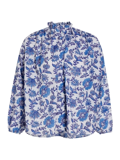 Mille Women's Francesca Floral Button-up Top In Blue Floral