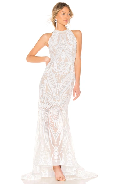 Bronx And Banco Ester Halter Mermaid Gown In White