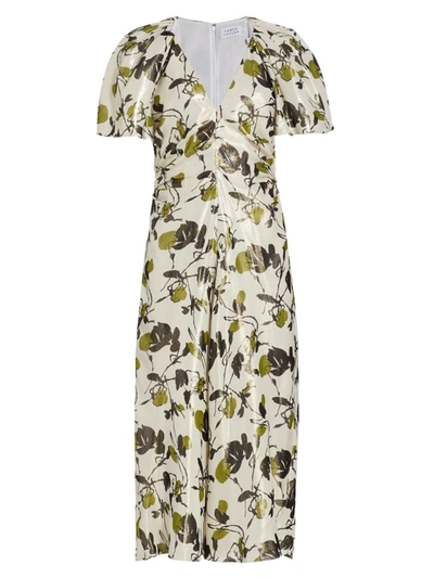 Tanya Taylor Women's Evette Coated Floral Midi-dress In White