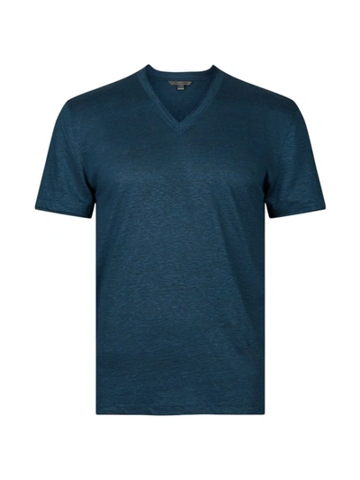 John Varvatos Men's Wooster Slim-fit Linen V-neck T-shirt In Cosmos Blue