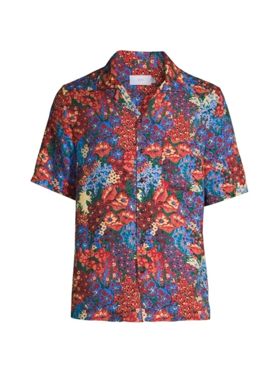 Onia Men's Floral Camp Shirt In Red