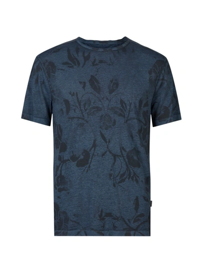 John Varvatos Men's Barrow Burnout Floral T-shirt In Dusty Blue