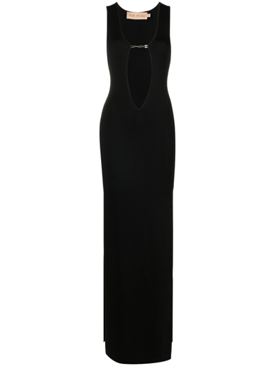 Aya Muse Bombu Embellished Knit Maxi Dress In Negro