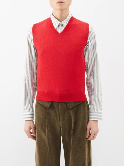 Maryam Nassir Zadeh Apollo Wool-blend Sweater Vest In Red