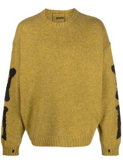 Kapital Intarsia Wool Sweater In Yellow
