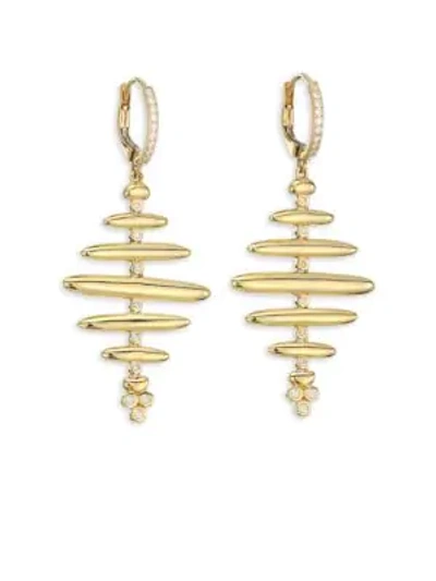 Temple St Clair 18k Gold & Diamond Large Hive Earrings In Yellow Gold