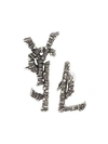 Saint Laurent Ysl Logo Clip Earrings - Metallic