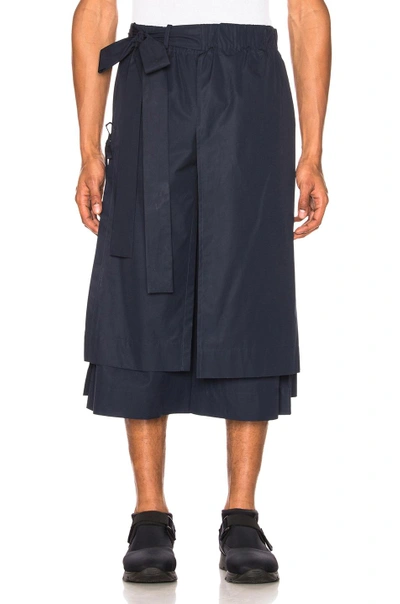 Craig Green Layered Cotton Track Shorts In Navy | ModeSens