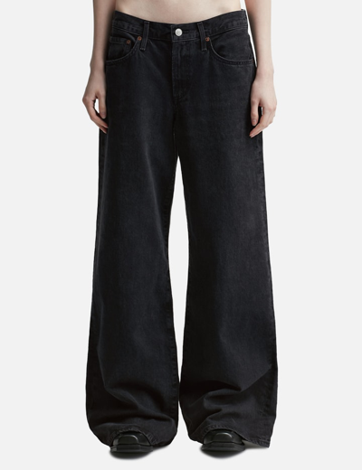 Agolde Low-rise Baggy Jeans In Black