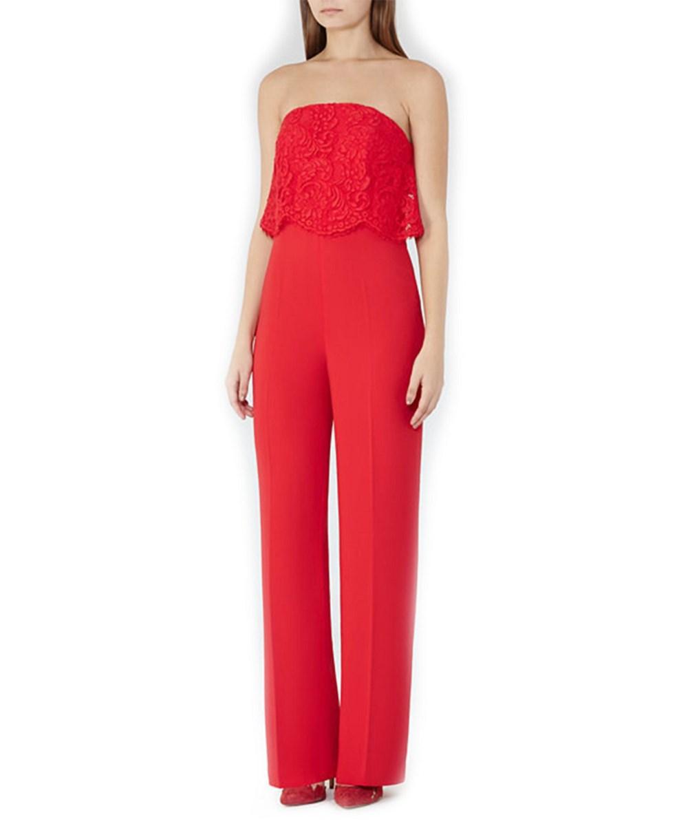 reiss jumpsuit red