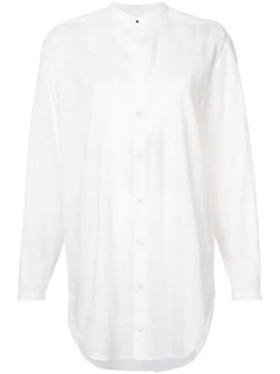 Saint Laurent Stripe-pattern Long-sleeve Tunic In White
