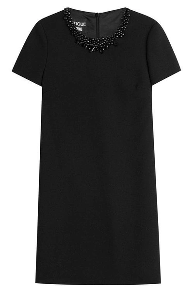 Boutique Moschino Embellished Neck Dress In Black