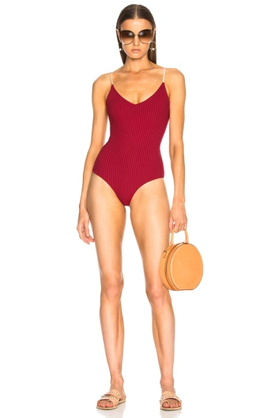 Cali Dreaming Messier Swimsuit In Ruby Rib