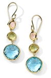 Ippolita Lollitini 3-stone Drop Earrings In 18k Gold In Yellow