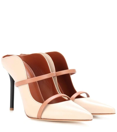 Malone Souliers Maureen Leather Mules In Beige