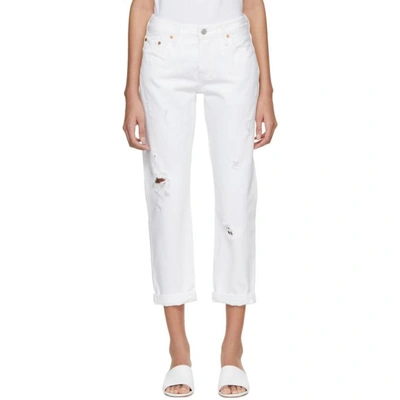 Levi's Levis White 501 Tapered Jeans