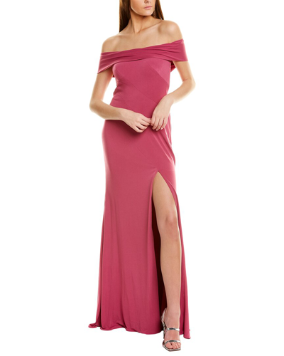 Rene Ruiz Off-shoulder Gown In Pink