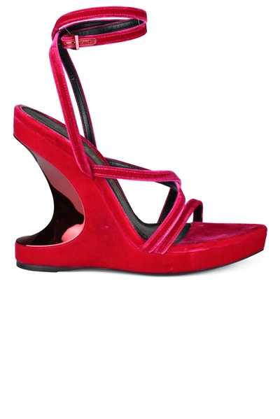 Tom Ford Wedge Sandals In Crimson Pink