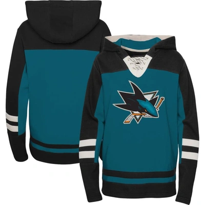 Outerstuff Kids' Youth Teal San Jose Sharks Ageless Revisited Home Lace-up Pullover Hoodie