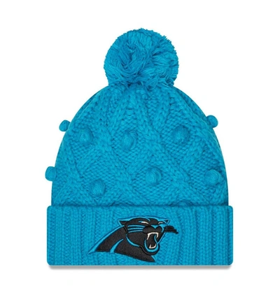 New Era Blue Carolina Panthers Toasty Cuffed Knit Hat With Pom