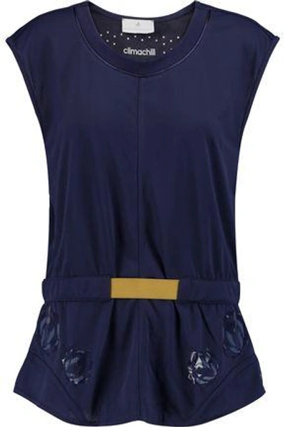 Adidas By Stella Mccartney Woman Climachill Stretch Top Navy In Midnight Blue