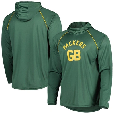 Starter Green Green Bay Packers Vintage Logo Raglan Hoodie T-shirt