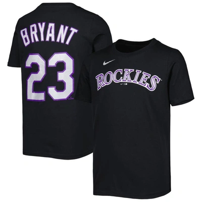 Nike Kids' Big Boys  Kris Bryant Black Colorado Rockies Player Name And Number T-shirt