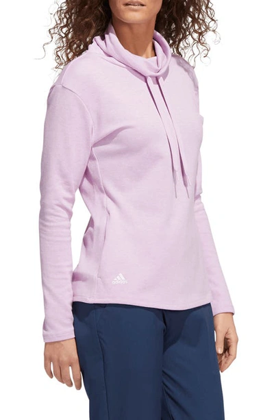 Adidas Golf Long Sleeve Pullover Sweatshirt In Bliss Lilac Mel