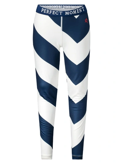 Perfect Moment Kids Leggings In Navy Blue