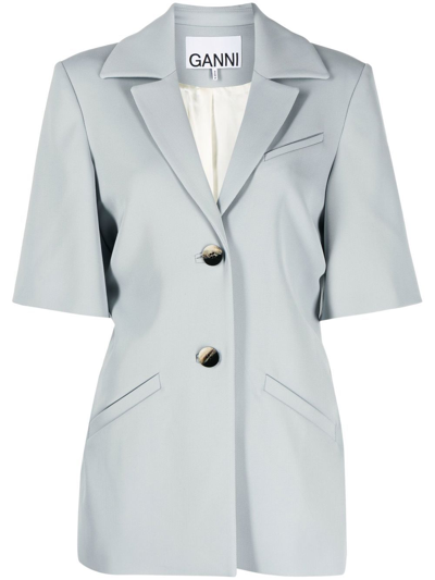 Ganni Short Sleeve Blazer In High Rise