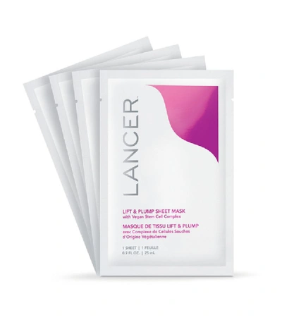 Lancer Lift & Plump Sheet Mask With Vegan Stem Cell Complex 4 X 0.9 oz/ 27 ml Sheets In Colorless