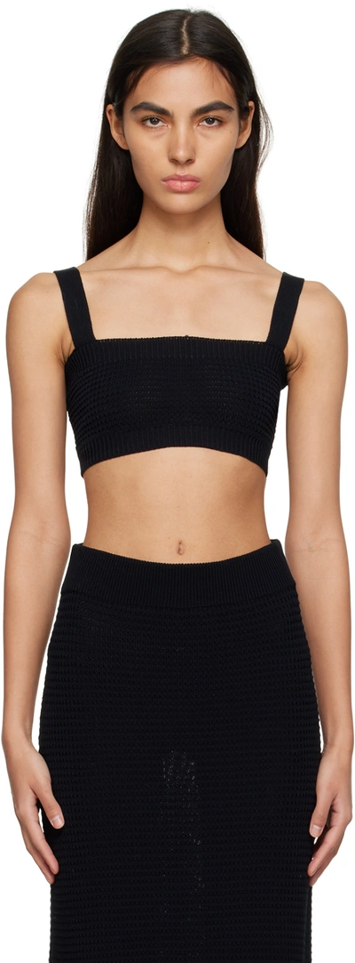 Loulou Studio Senna Knit Crop Top In Black