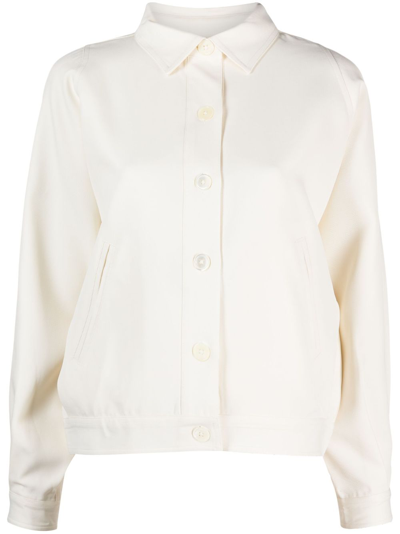 Co Curved-armhole Llared Jacket In Ivory