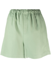 Loulou Studio Linen Pull-on Shorts In Green
