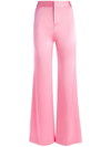 Alice And Olivia Deanna Satin High-waisted Bootcut Pants In Primrose