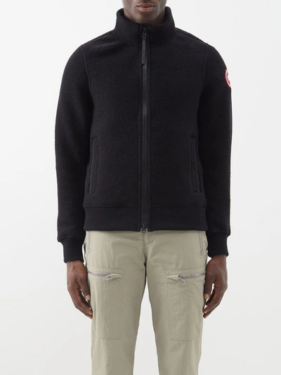 Canada Goose Lawson Wool-blend Fleece Jacket In Black