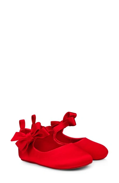 Christian Louboutin Kids' Baby Lou Babe Satin Ballet Flats In Red
