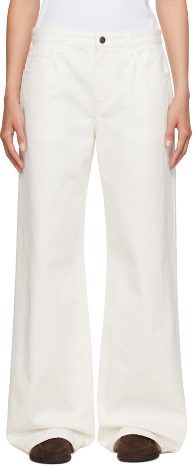The Row Eglitta Mid-rise Wide-leg Jeans In White